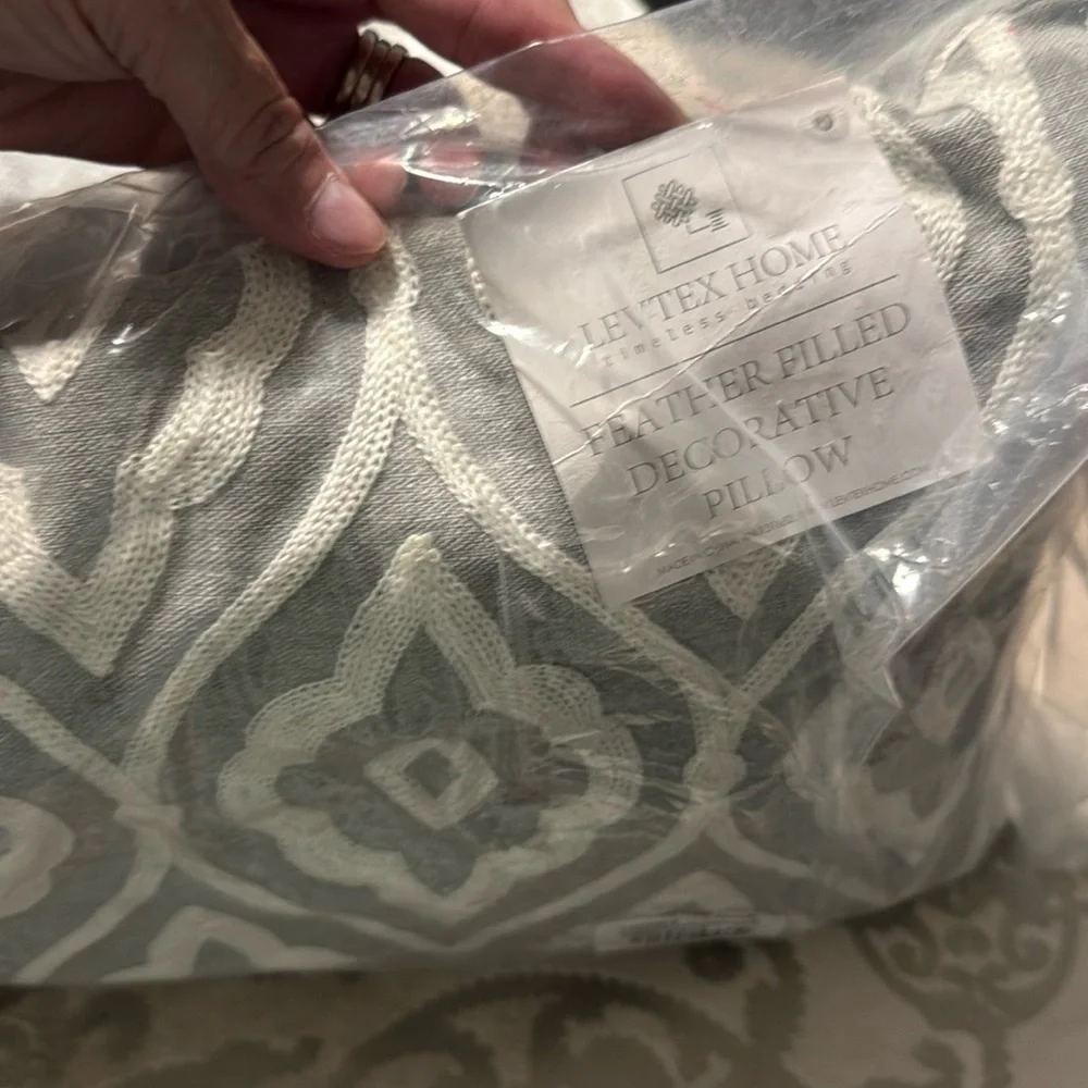 Levtex Home Gray Feather Filled    Decorative Pillow